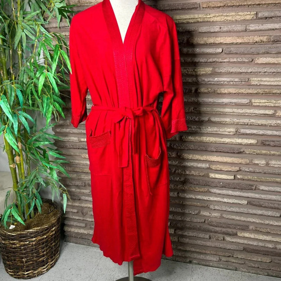 Diplomat After Hours Men's Vintage Red Loungewear Robe One Size - Picture 6 of 6